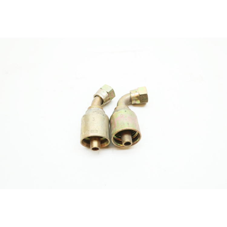 Set Of 2 Parker 13943-6-6 Female Jic 37 Degree Swivel 3/8in Hose Crimp Fitting