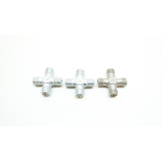 Set Of 3 Parker K06LCFX 24 Degreee Cone End 6mm Tube Connection Cross Fitting
