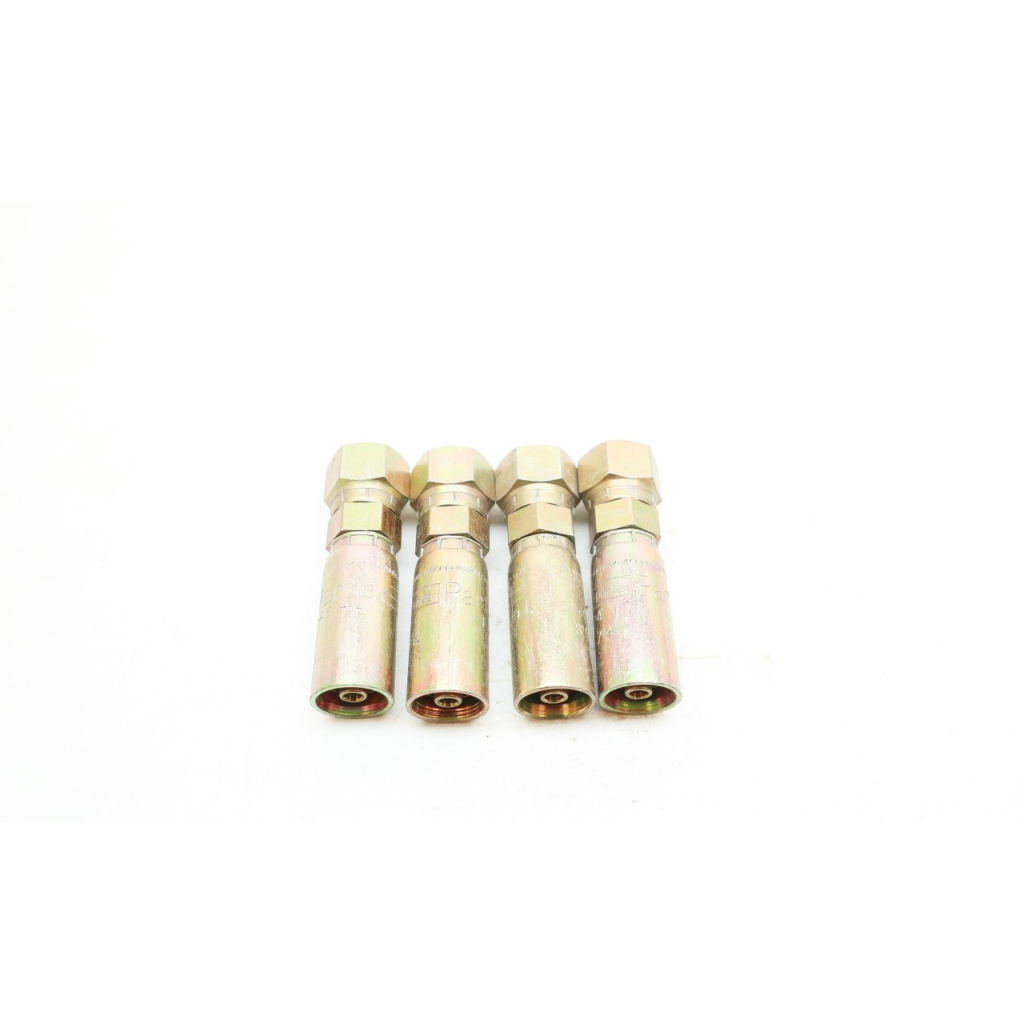 Set Of 4 Parker 10655-5-4 0.313in Degree Swivel - Straight X 1/4in Hose Crimp