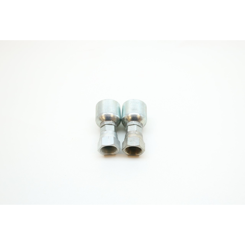 Set Of 2 Parker 10671-8-6 3/8in Female Jic 37 Degree - Swivel X 3/8 Hose Crimp