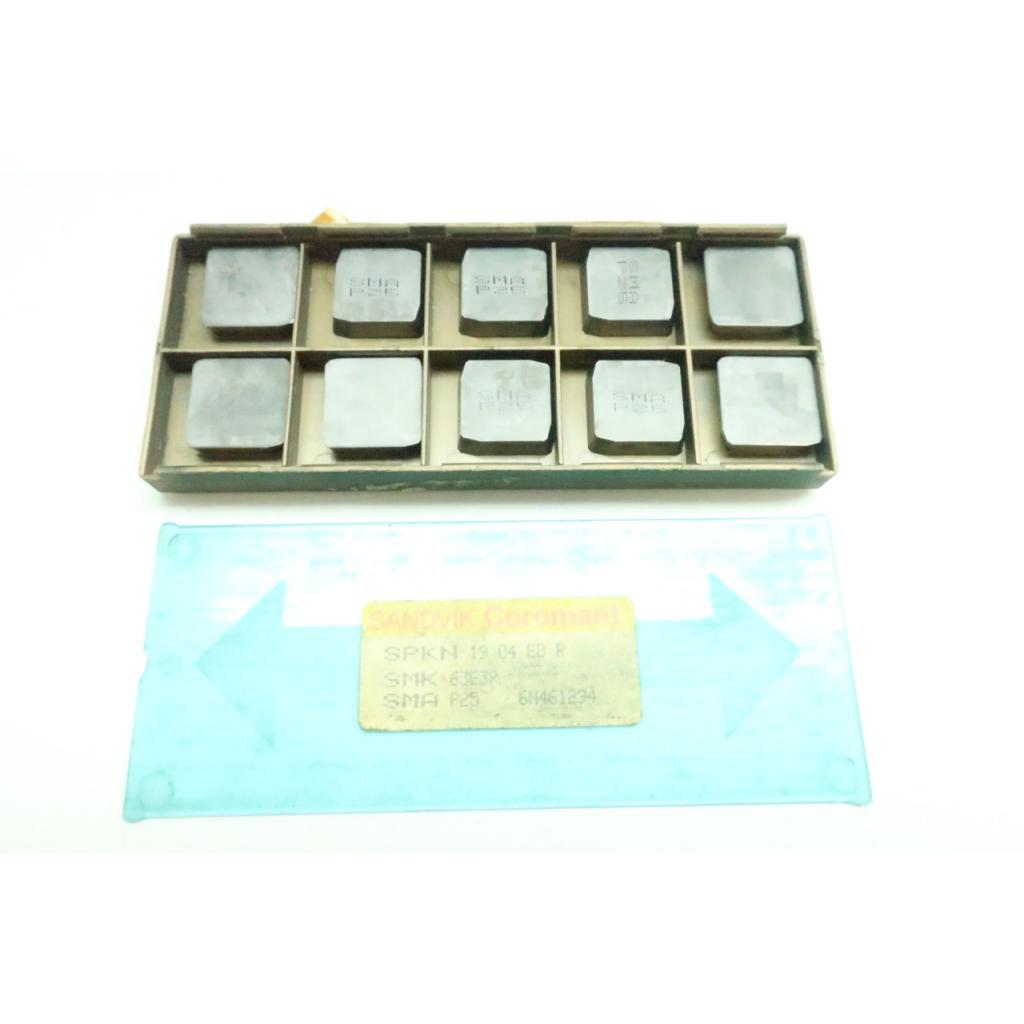 Set Of 10 Sandvik SPKN 19 04 ED R SMA P25 Carbide Insert