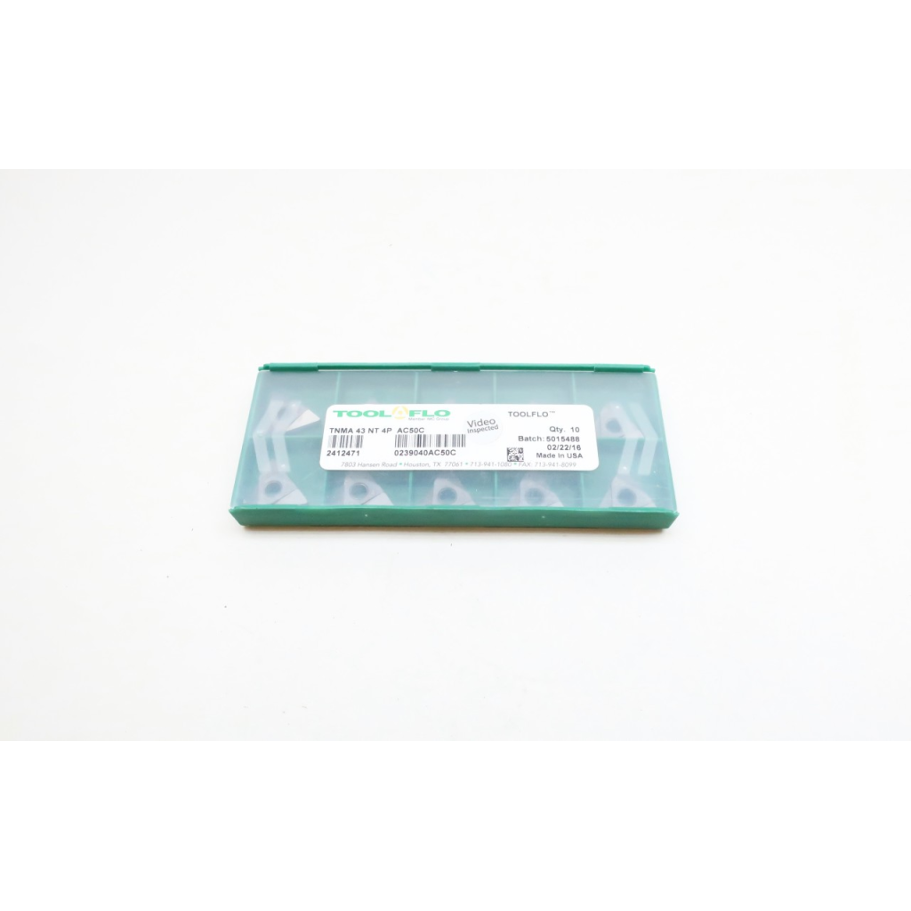 Set Of 10 Tool Flo TNMA 43 NT 4P Straight Hole Insert Ac50c