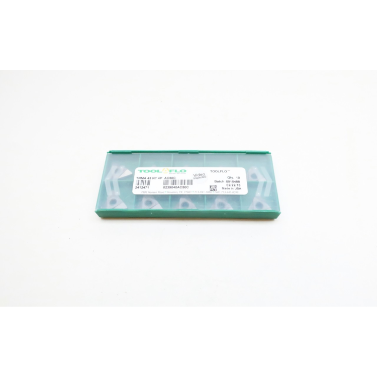 Set Of 10 Tool Flo TNMA 43 NT 4P Straight Hole Insert Ac50c