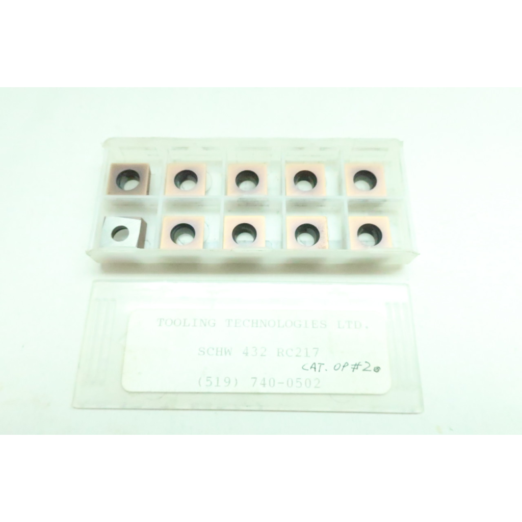 Set Of 10 Tooling Technologies SCHW 432 RC217 Carbide Insert