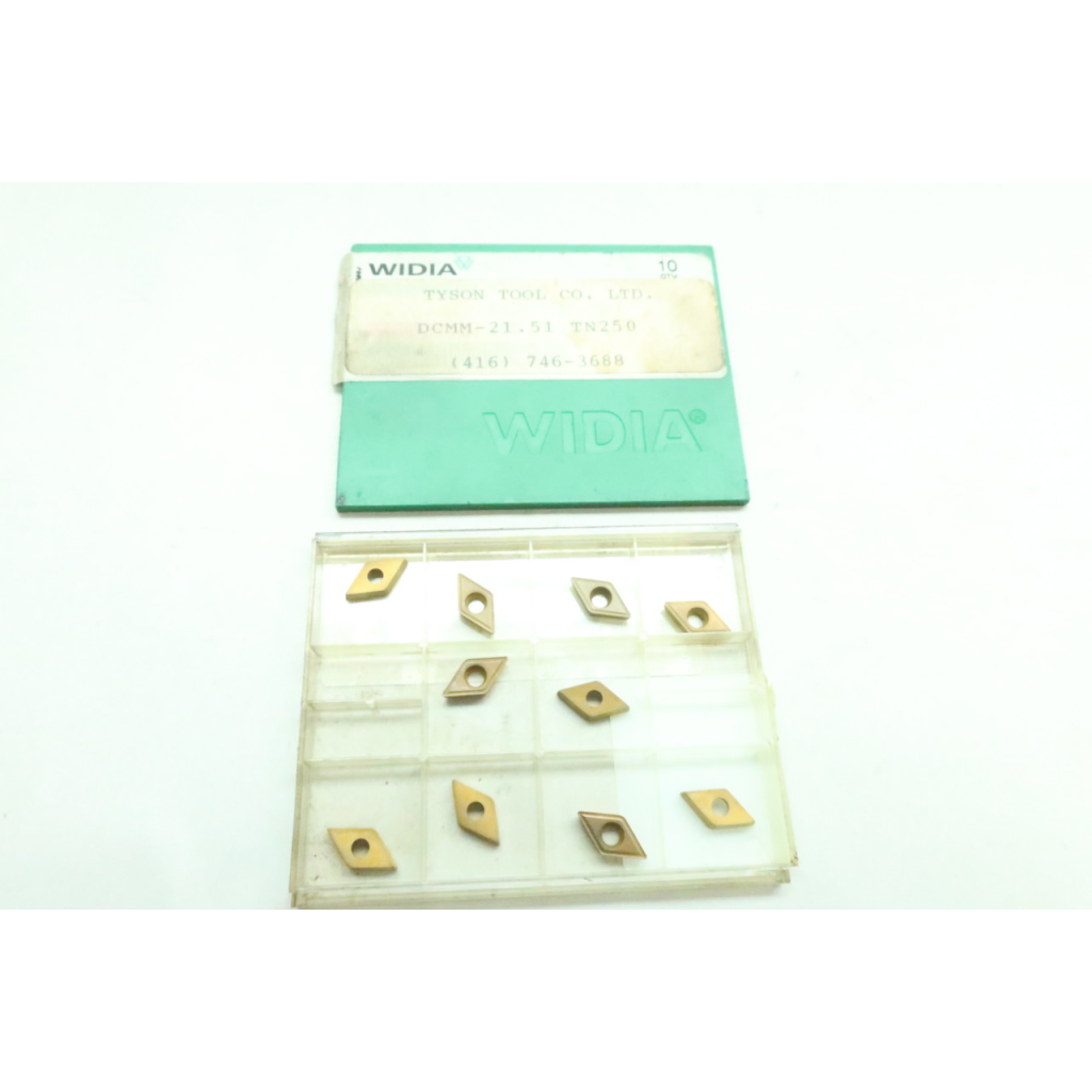 Set Of 10 Widia DCMT 070204 TN250 Carbide Insert