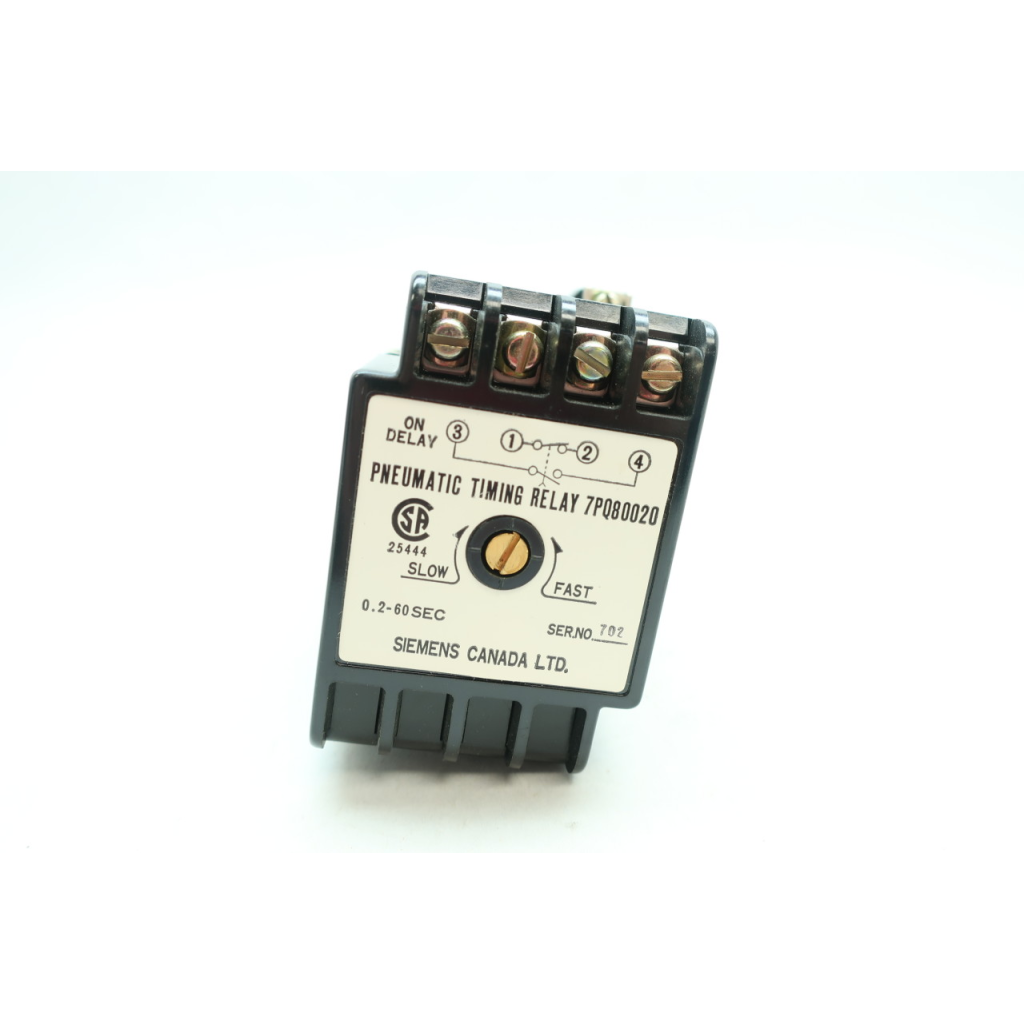 Siemens 7PQ80020 Pneumatic Timing Relay 0.2-60 Sec 115v-dc