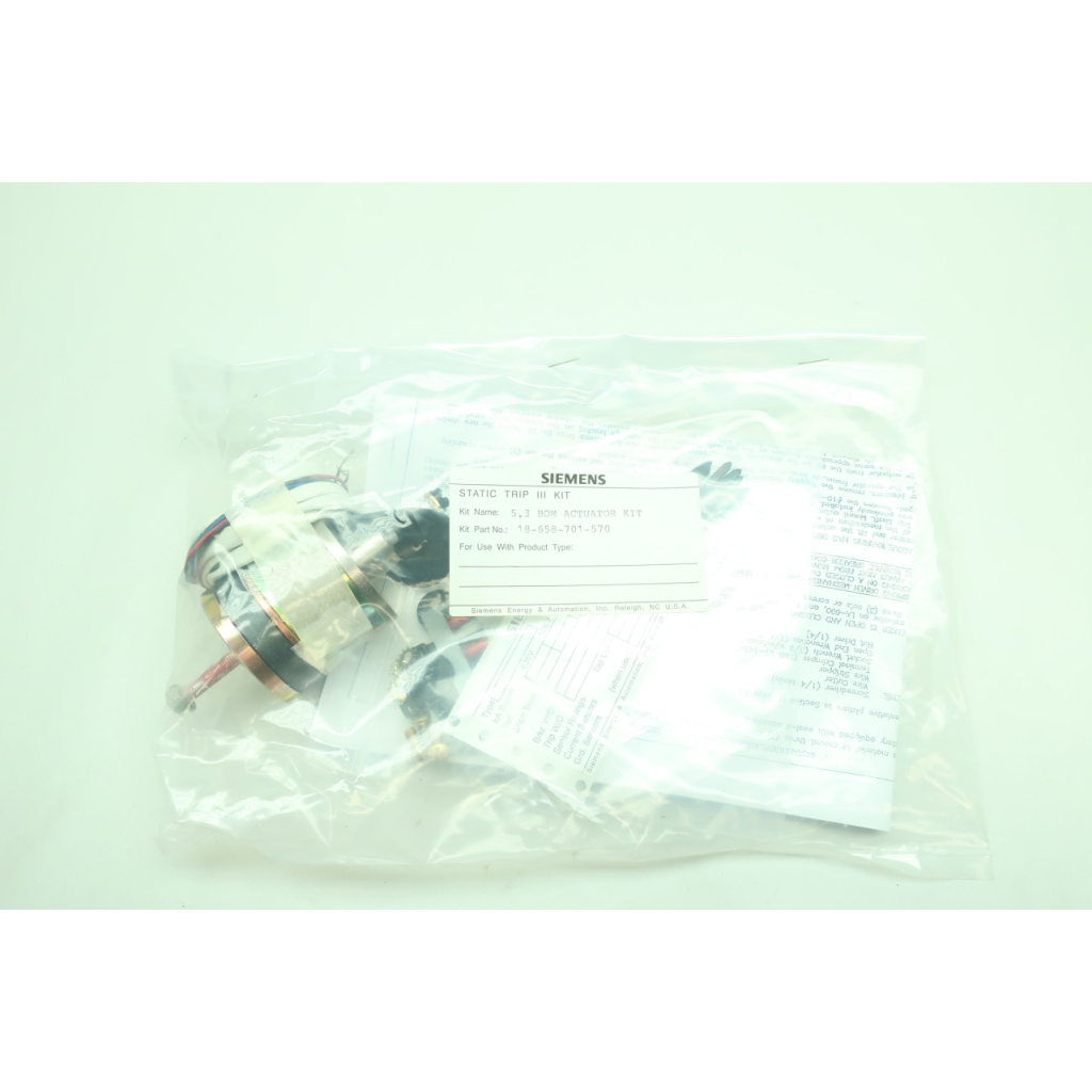 Siemens 18-658-701-570 Static Trip Iii 5.3 Bom Actuator Kit