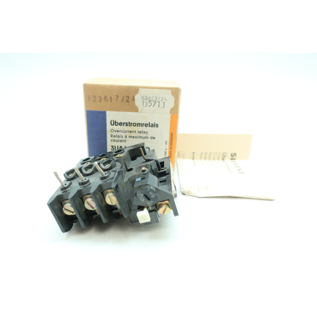 Siemens 3UA41 01-0D Overload Relay 0.3-0.5a