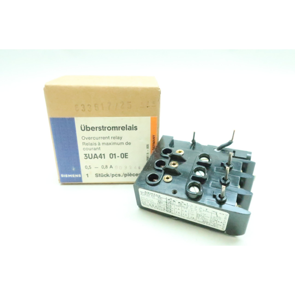 Siemens 3UA41 01-0E Overload Relay 0.5-0.8a