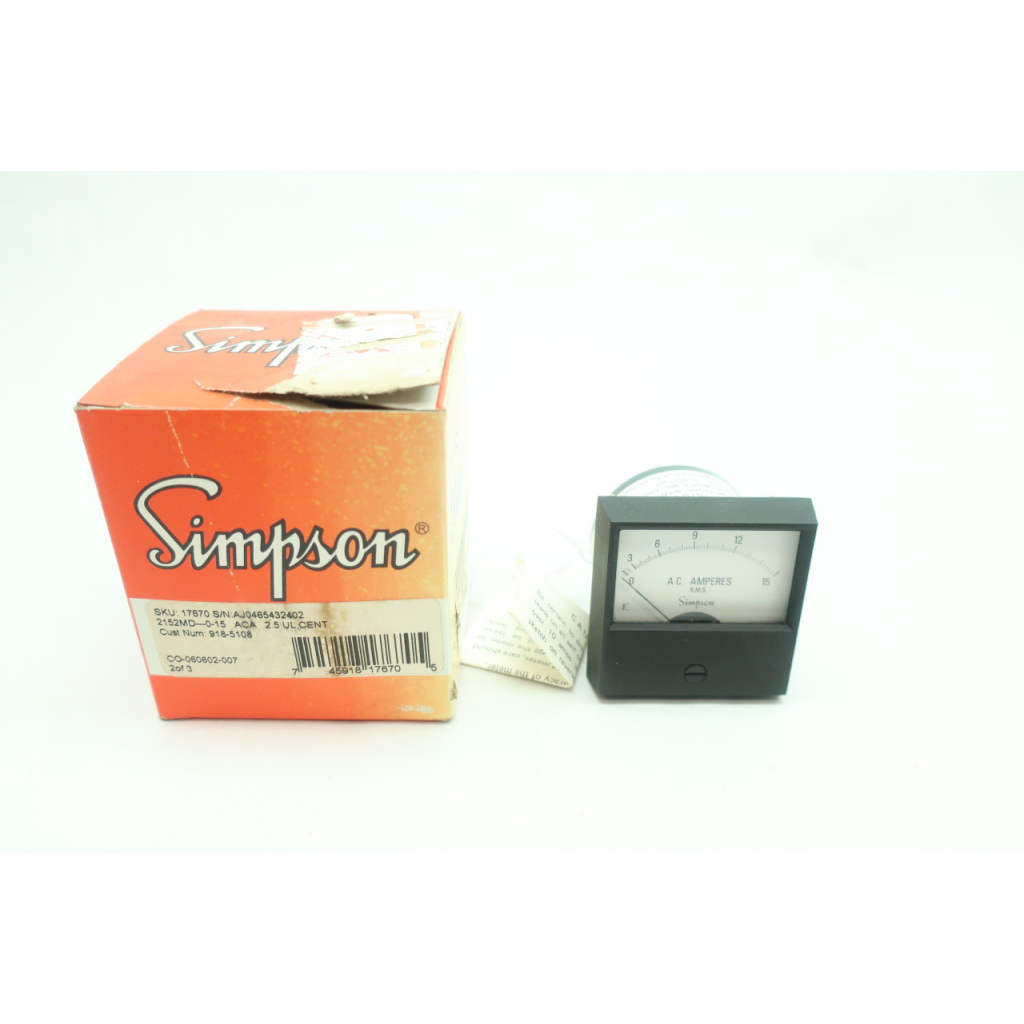 Simpson 2152 Ammeter 0-15ac Amp