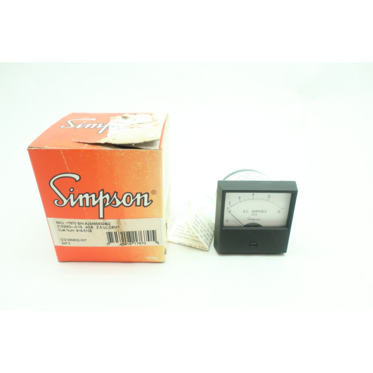 Simpson 2152 Ammeter 0-15ac Amp