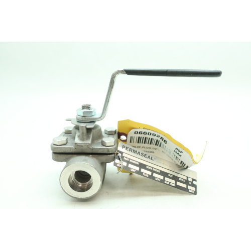 Smg 9163860 Permaseal Manual Stainless Socket Weld Plug Valve 1/2in