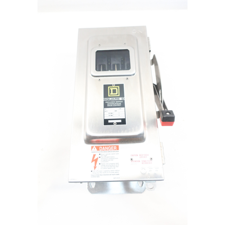 Square D CH362DS Stainless Fusible Disconnect Switch 3p 60a Amp 600v-ac