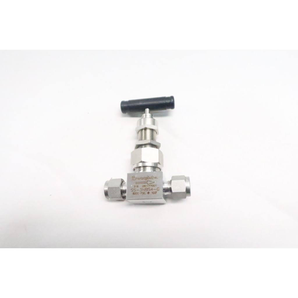 Swagelok SS-3NBS4-G Manual Stainless Needle Valve 6000psi 1/4in Tube