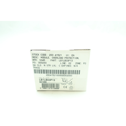 Telemecanique LB1LB03P13 Overload Protection Module 6-10a