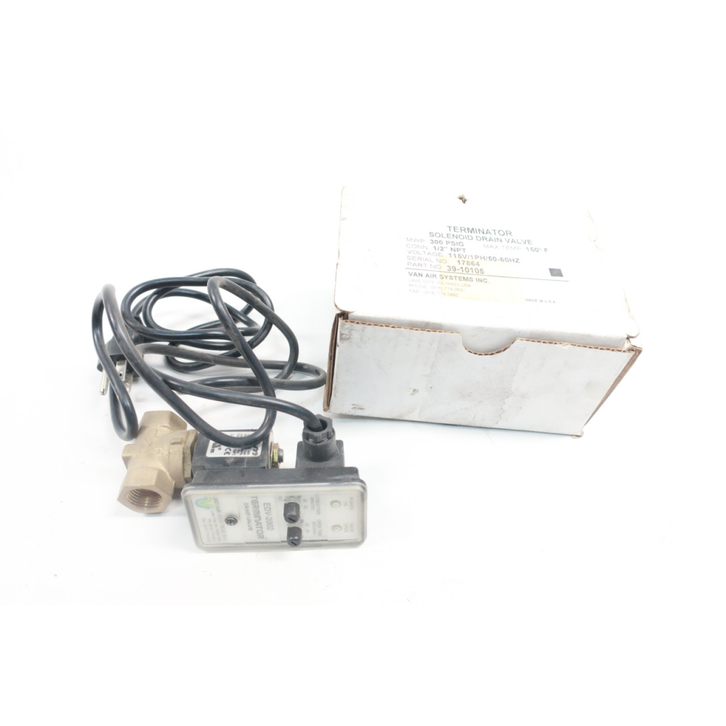 Van Air 39-10105 Solenoid Drain Valve 115v-ac 1/2in Npt