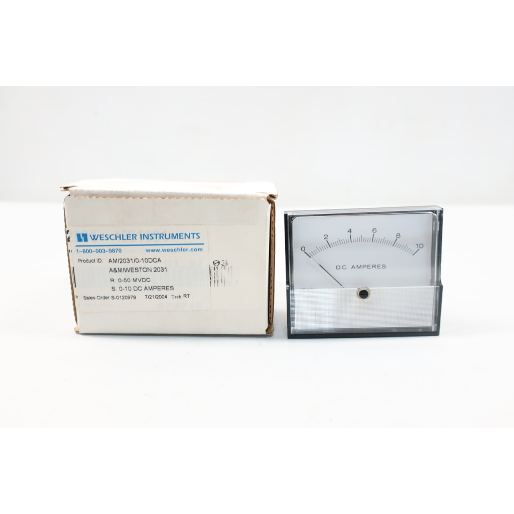 Weschler Instruments AM/2031/0-10DCA Dc Amperes Ammeter 0-10a