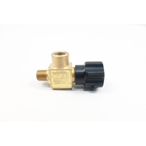Whitey B-16DKM4-F4-A Brass Integral Bonnet Angle Pattern Valve 1/4in Npt