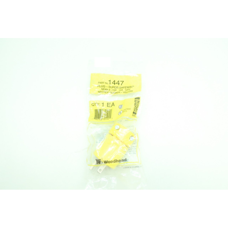 Woodhead 1447 Super-safeway Plug 5-15p 15a Amp 125v-ac