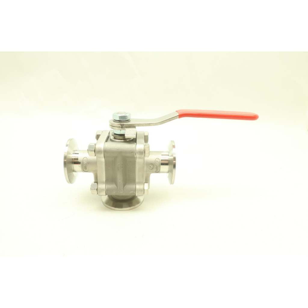Worcester A743-CF3M Manual Stainless 3-way Ball Valve 1in Tri-clamp