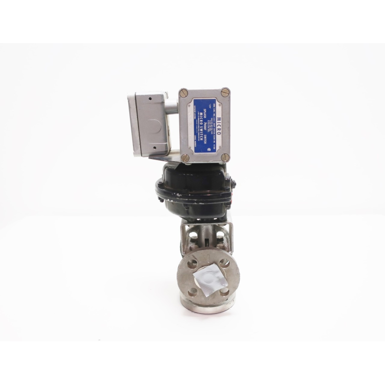 037ax 3-way Pneumatic 150 Stainless Flanged 3/4in Plug Valve
