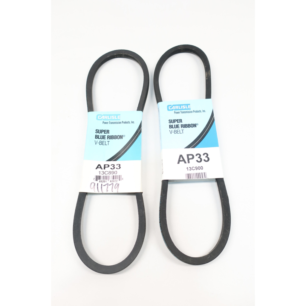 2x Carlisle AP33 Super Blu Ribbon V-belt 35in 1/2in