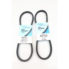 2x Carlisle AP33 Super Blu Ribbon V-belt 35in 1/2in