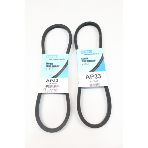 2x Carlisle AP33 Super Blu Ribbon V-belt 35in 1/2in