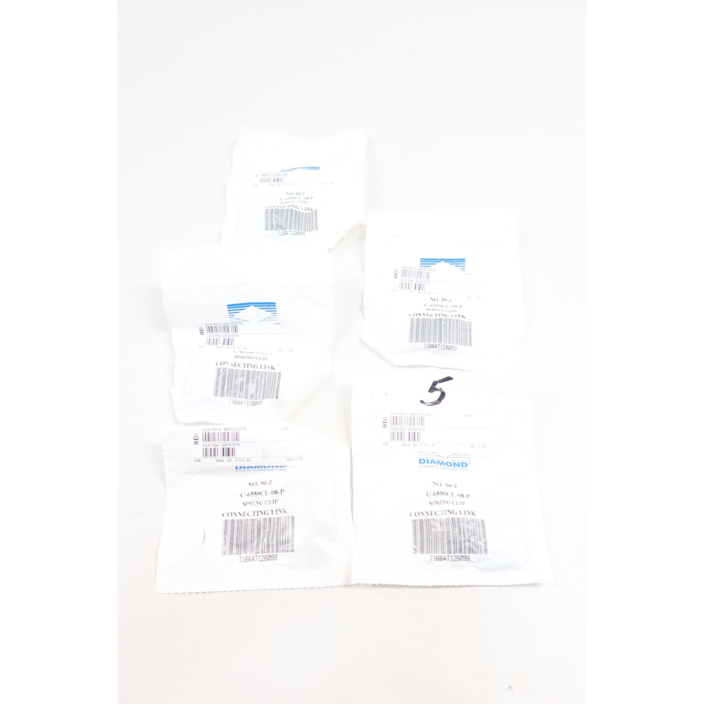 5x Diamond 50-2 C-6550CL-08-P Roller Chain Spring Clip Connecting Link