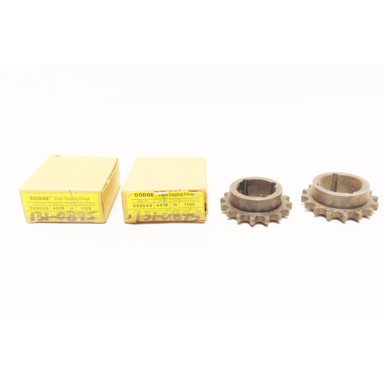 2x Dodge 099049 4016 H 1108 16 1/2in Single Roller Chain Sprocket